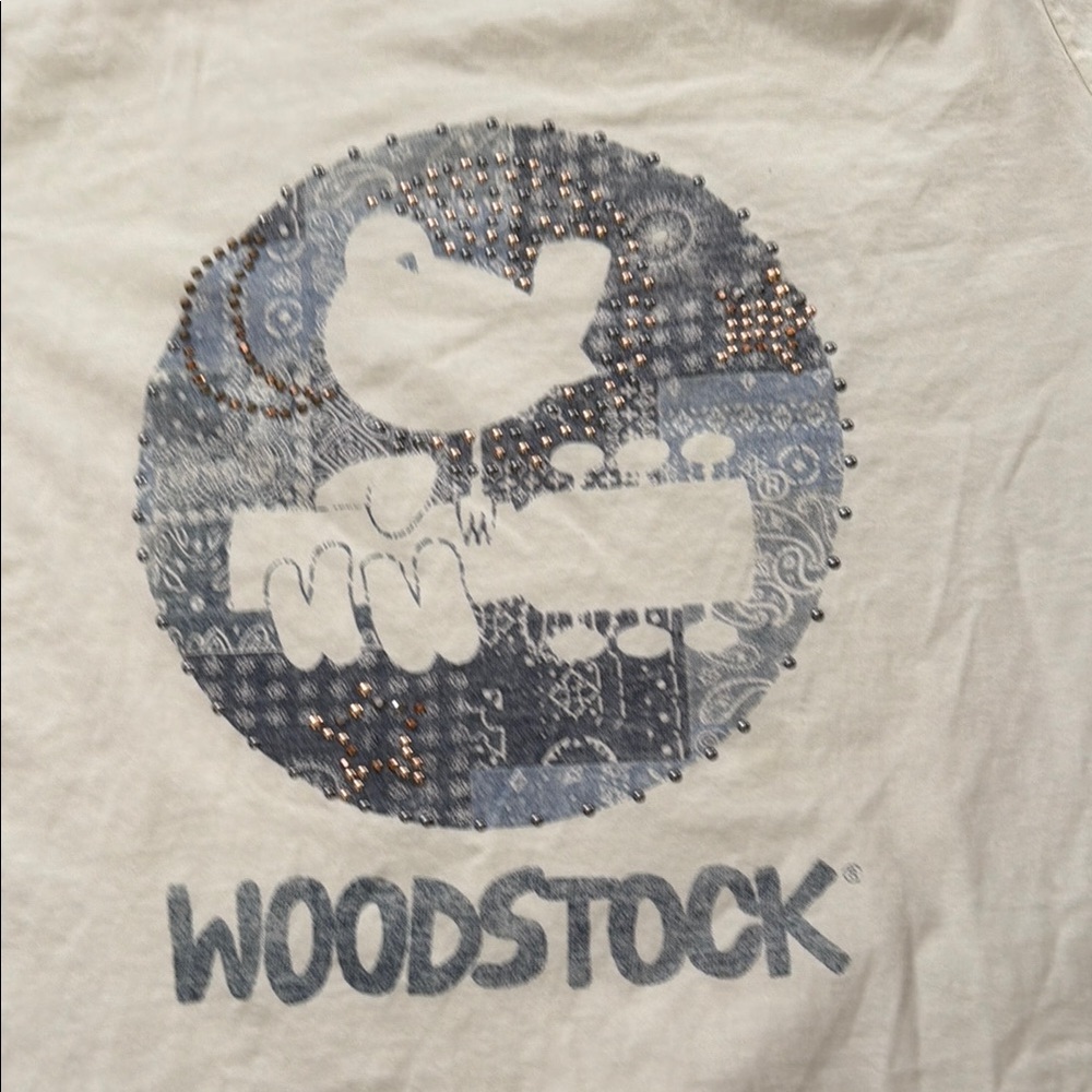 Women’s Lucky Brand Woodstock embellished Ringer t-shirt L - Picture 3 of 3